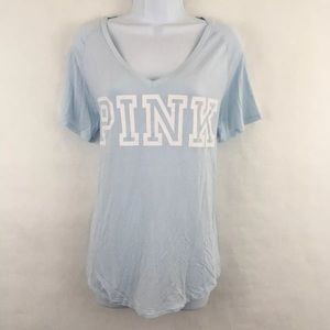 PINK Victoria’s Secret Short Sleeve Logo Tee Blue